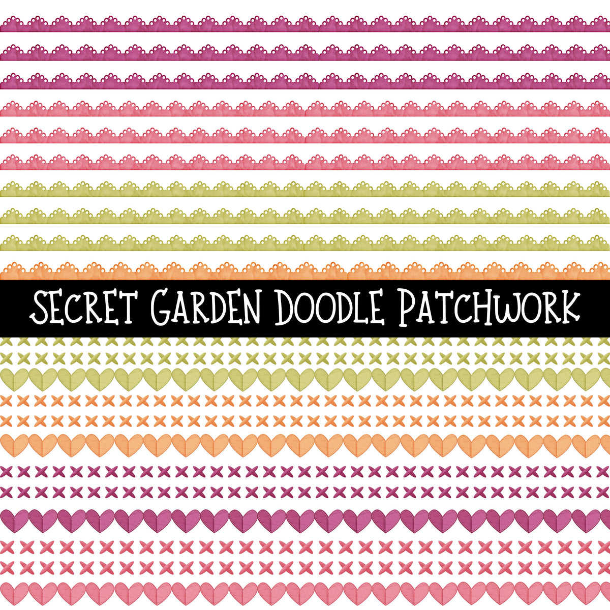 Secret Garden Doodle Patchwork Set