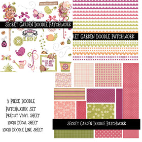 Secret Garden Doodle Patchwork Set