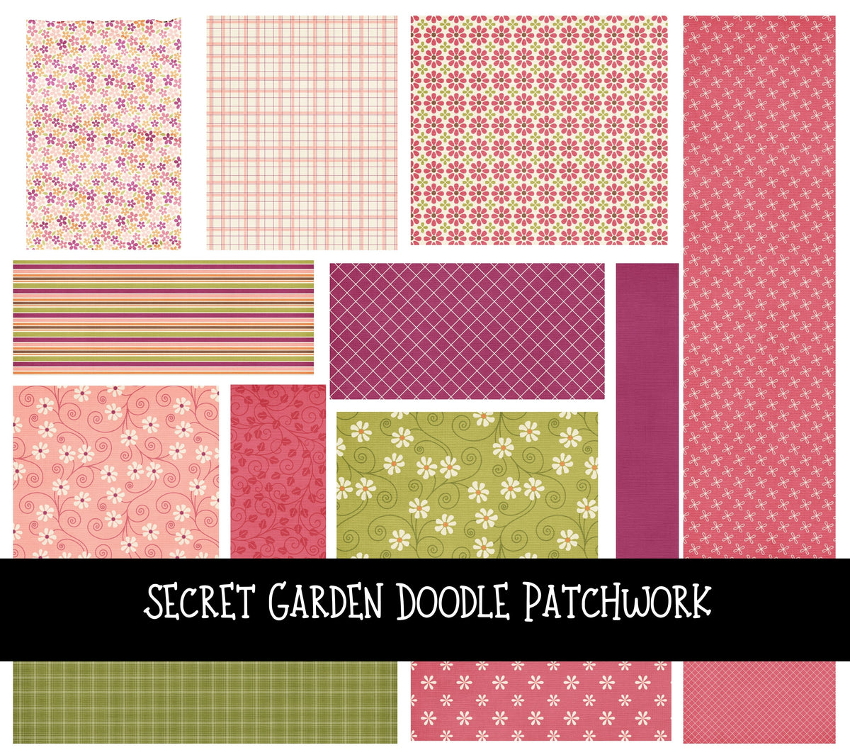 Secret Garden Doodle Patchwork Set