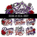 Selena UV DTF Decal sheets 7 Designs available