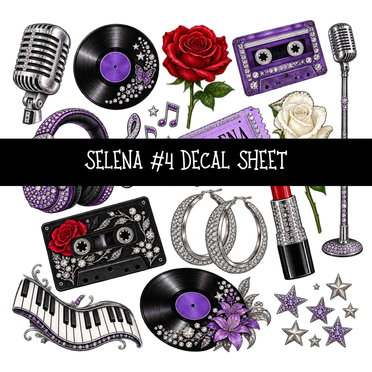 Selena UV DTF Decal sheets 7 Designs available