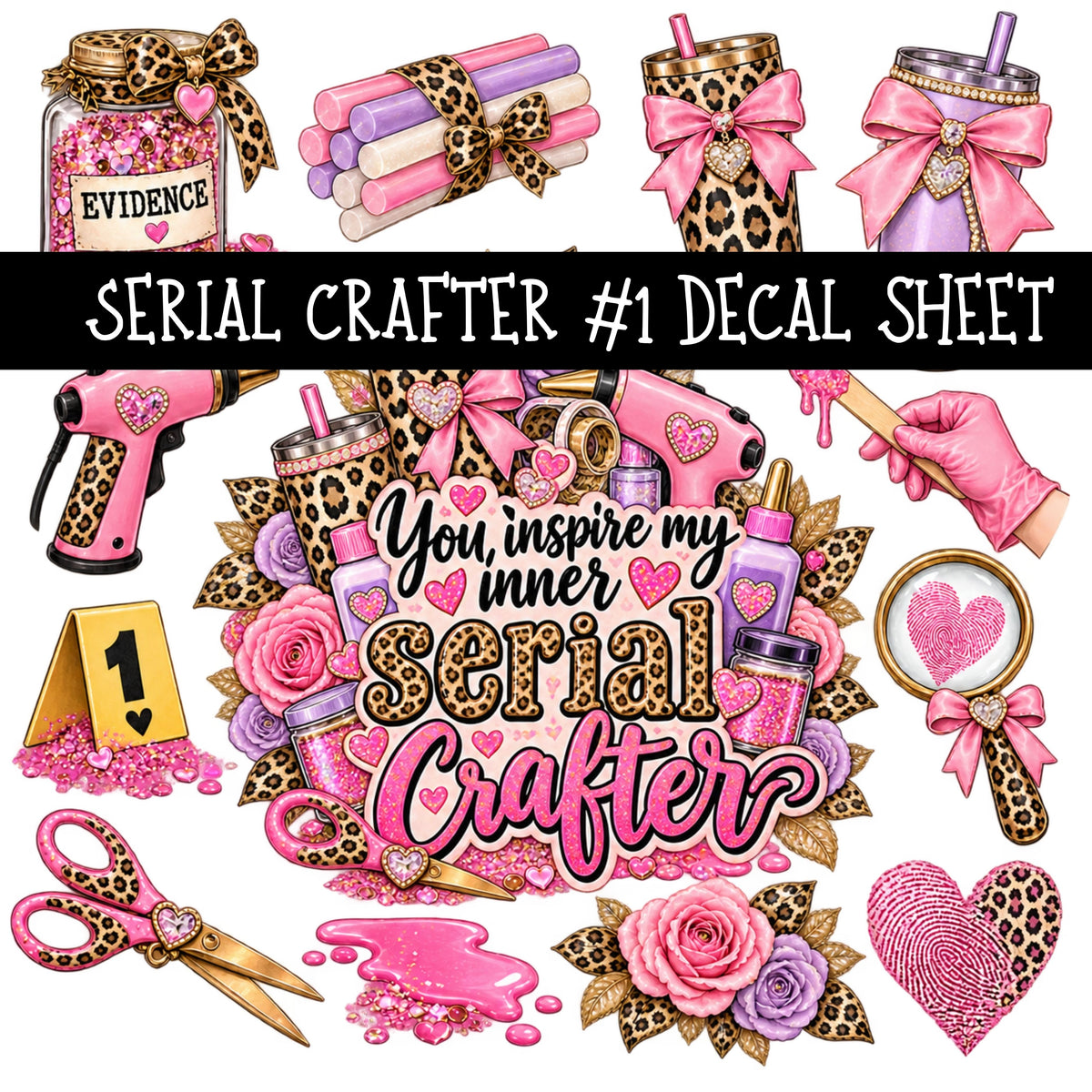 Serial Crafter UV DTF Decal sheets 6 Designs available