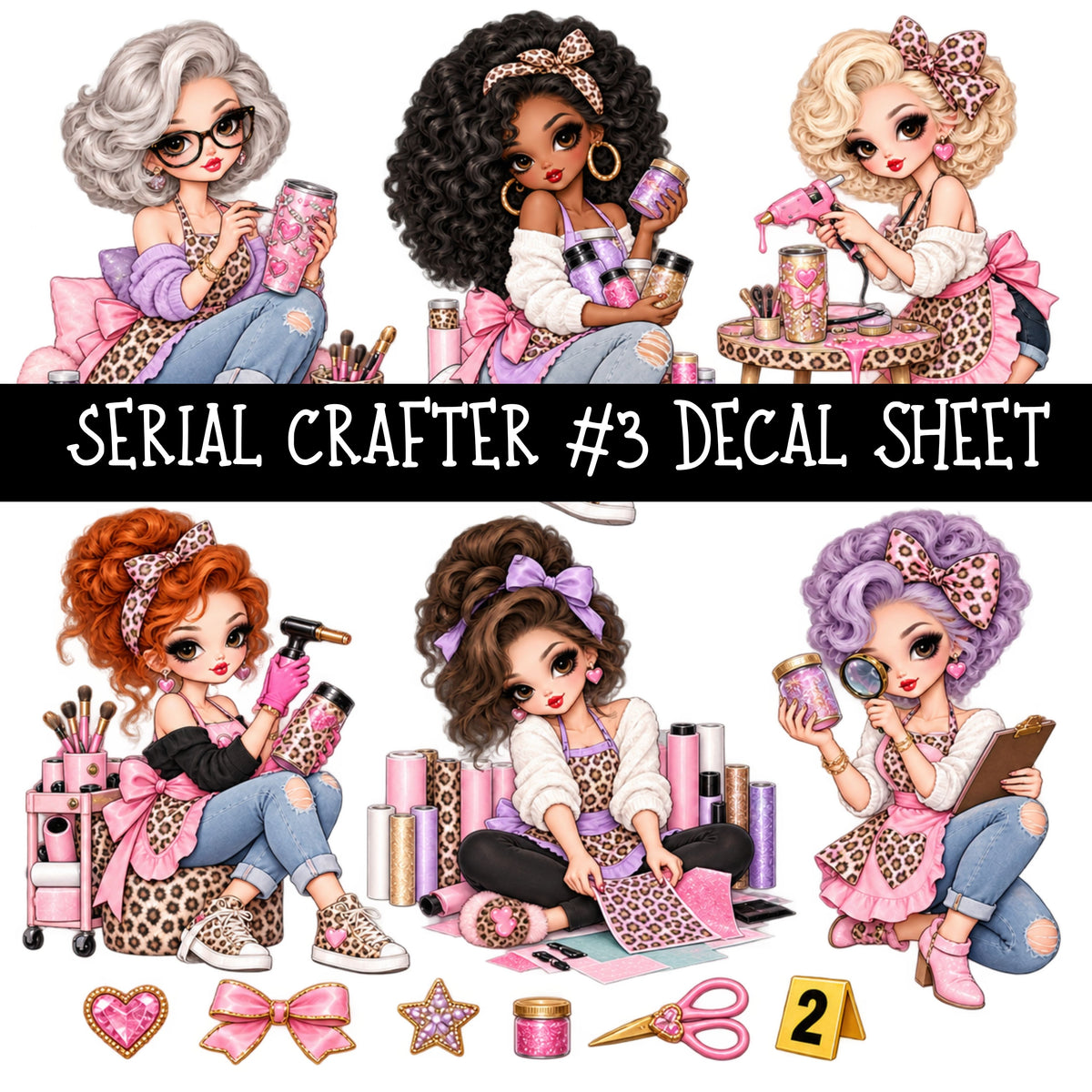 Serial Crafter UV DTF Decal sheets 6 Designs available