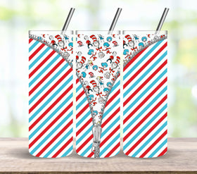 Seuss Zipper Vsplit  Vinyl tumbler wraps