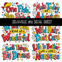 Seusville UV DTF Decal sheets 11 Designs available