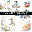 Seven Dwarfs Torn Pages UV DTF Decal sheets 5 Designs available