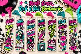 Rockbands Bookmark UV DTF Decal sheet- set of 7 Designs