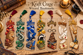 Wizard Bookmark UV DTF Decal sheet- set of 7 Designs