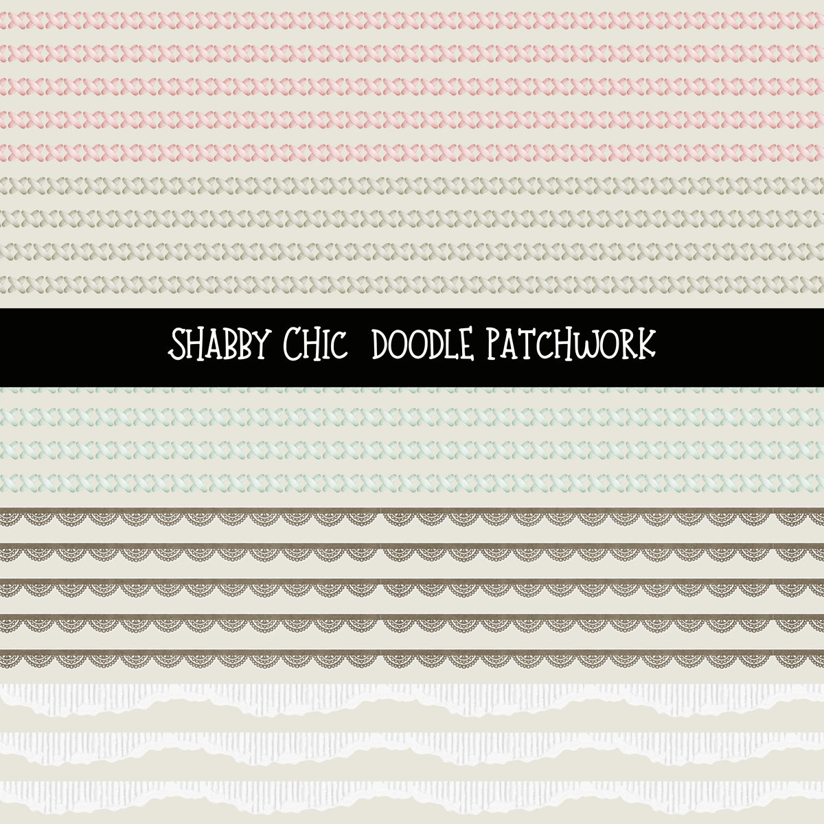 Shabby Chic Doodle Patchwork Set