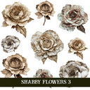 Shabby Flowers UV DTF Decal Sheets 5 sheet design options