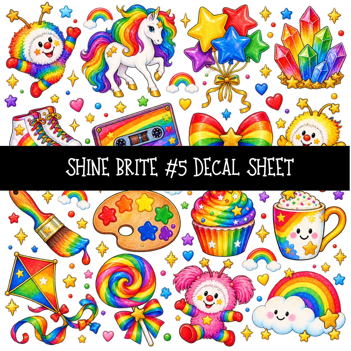 Shine Brite UV DTF Decal sheets 11 Designs available