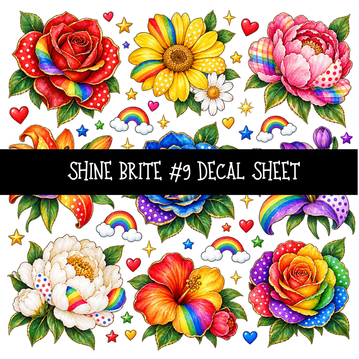 Shine Brite UV DTF Decal sheets 11 Designs available