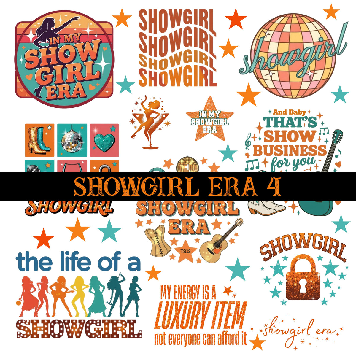 Showgirls Collection UV DTF Decal Sheets 12 Design sheets