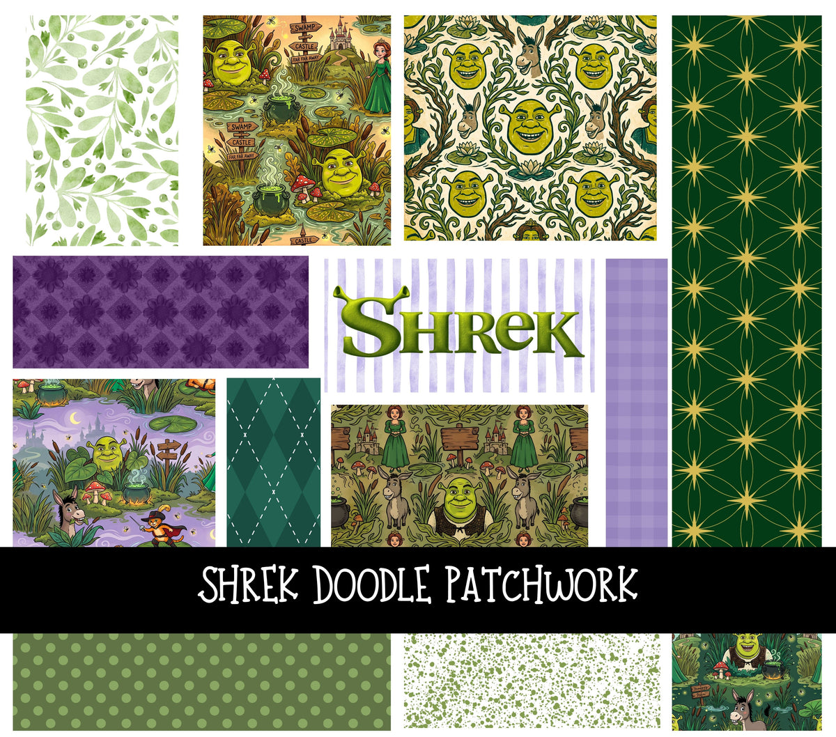 Shrek Doodle Patchwork Set