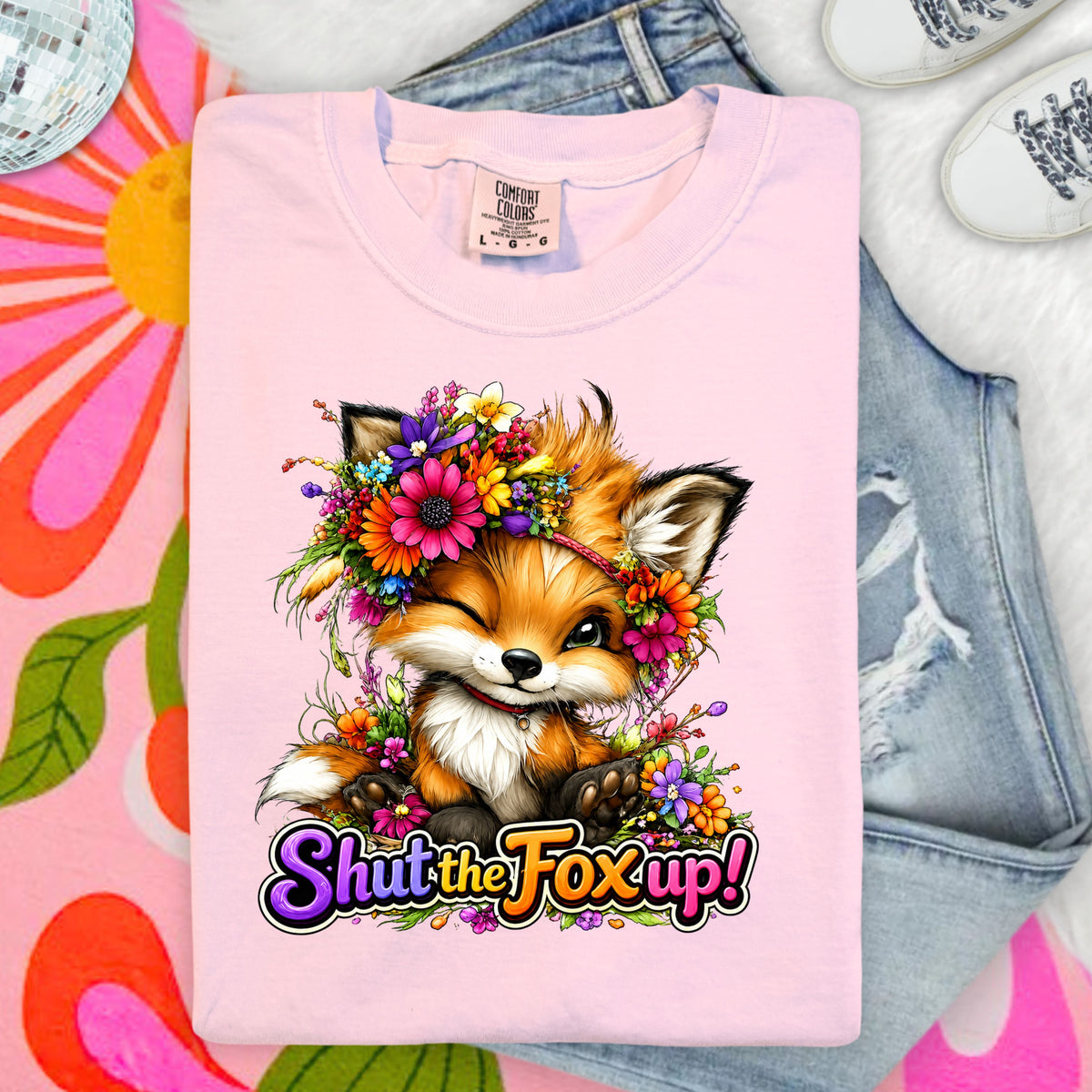 Shut the Fox up floral fox DTF Transfers