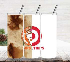 Sips and Trips Tumbler Wrap Download Only 2 Files
