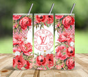 Designer  Floral Coral Vinyl tumbler wraps