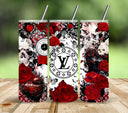 Designer Gothic Floral Red Vinyl tumbler wraps