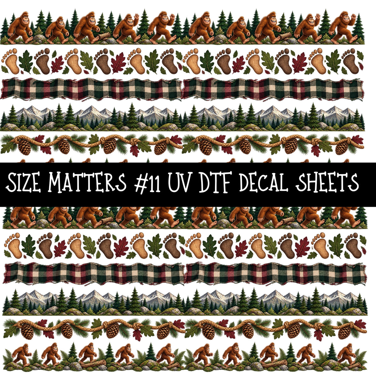 Size Matters  UV DTF Decal sheets 11 Designs available