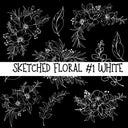 Sketched Floral #1 UV DTF Decal sheets 4 color options