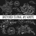 Sketched Floral #2 UV DTF Decal sheets 4 color options