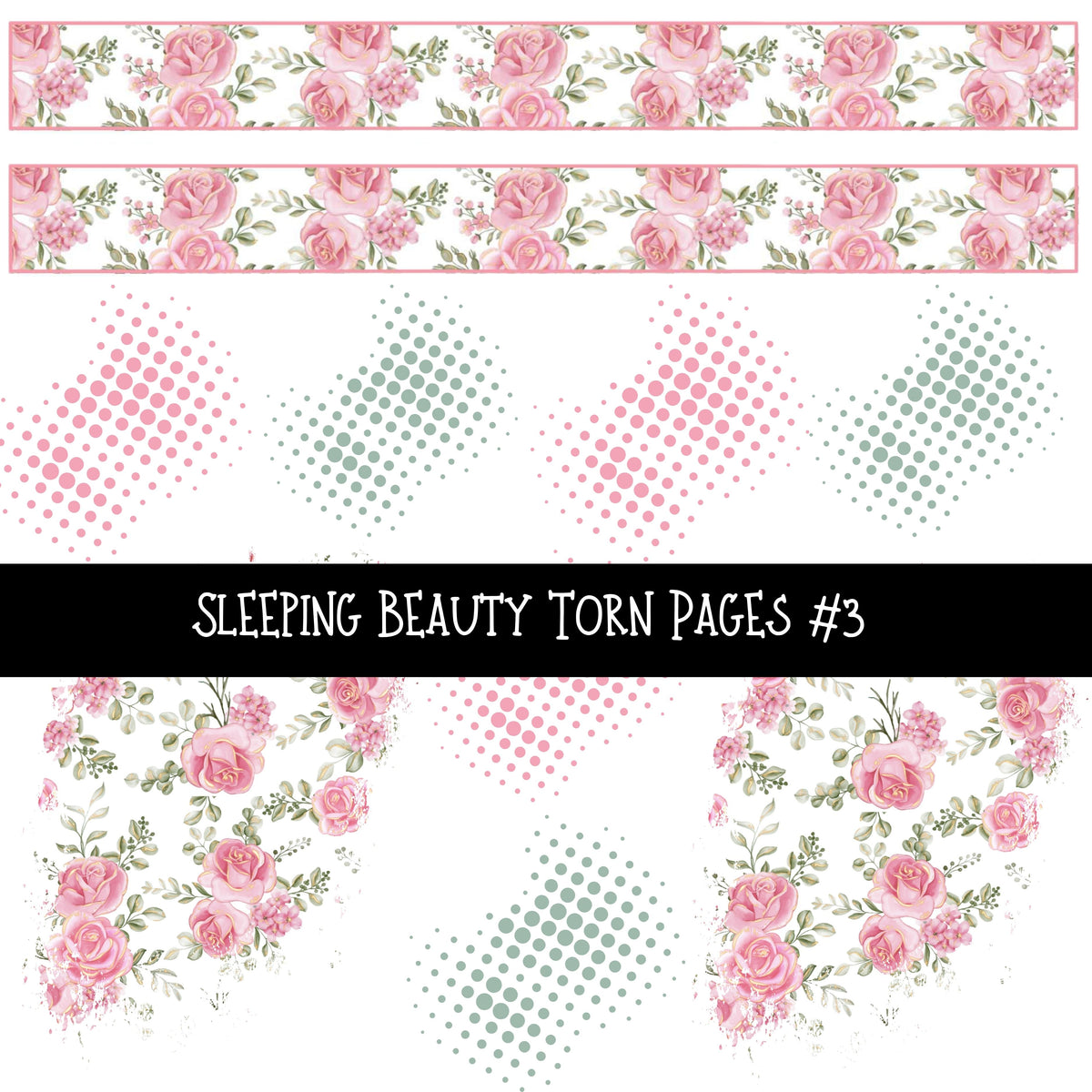 Sleeping Beauty Torn Pages UV DTF Decal sheets 3 designs available