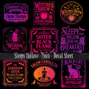 Sleepy Hollow Neon UV DTF Decal Sheet