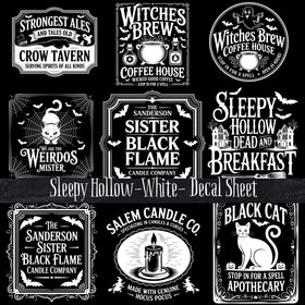 Sleepy Hollow White UV DTF Decal Sheet