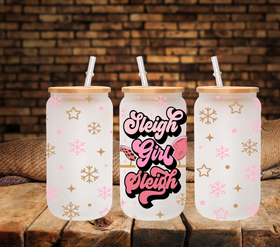 Sleigh Girl Sleigh 16oz UV DTF Libbey Wrap