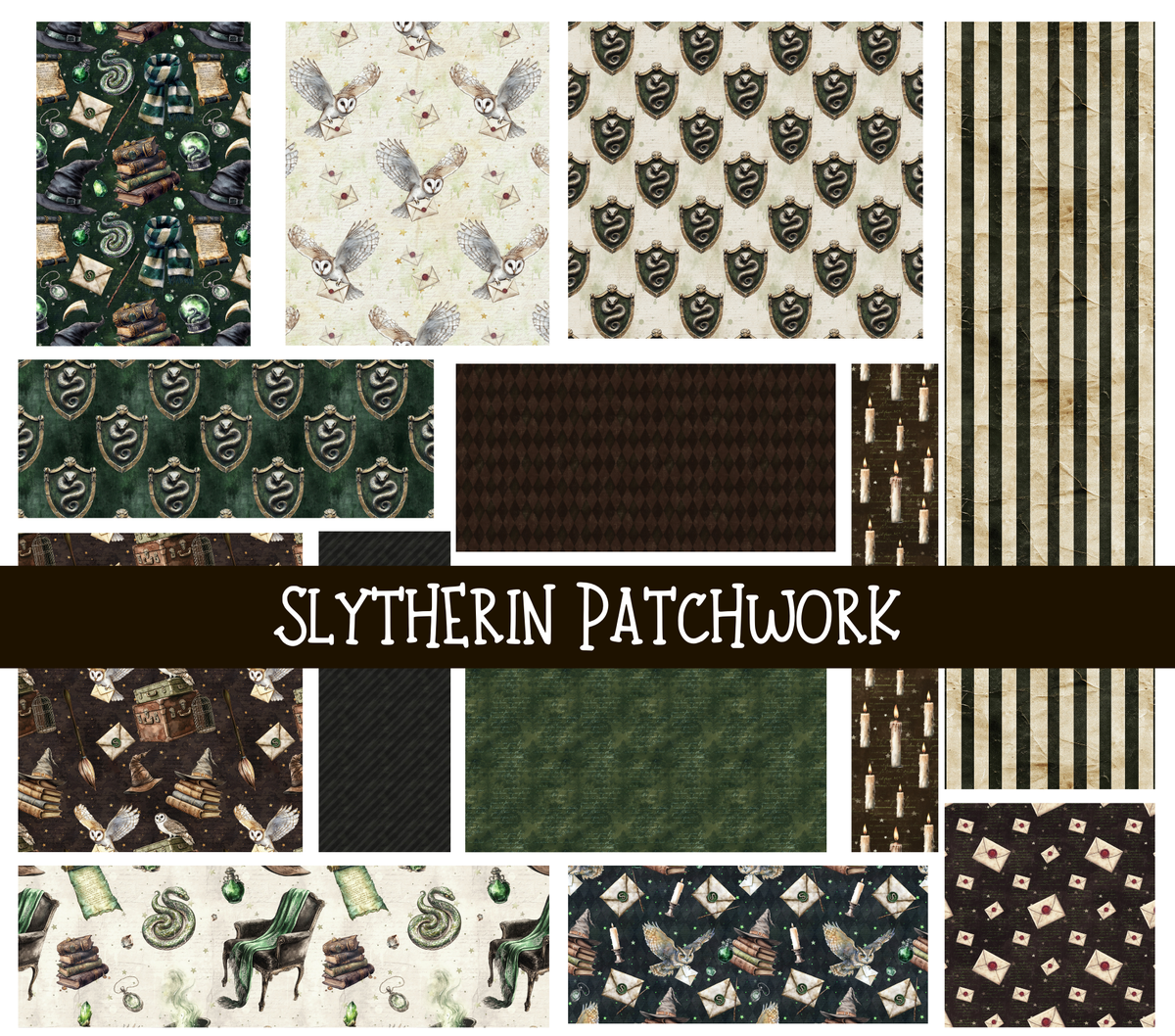 Slytherin Doodle Patchwork Set
