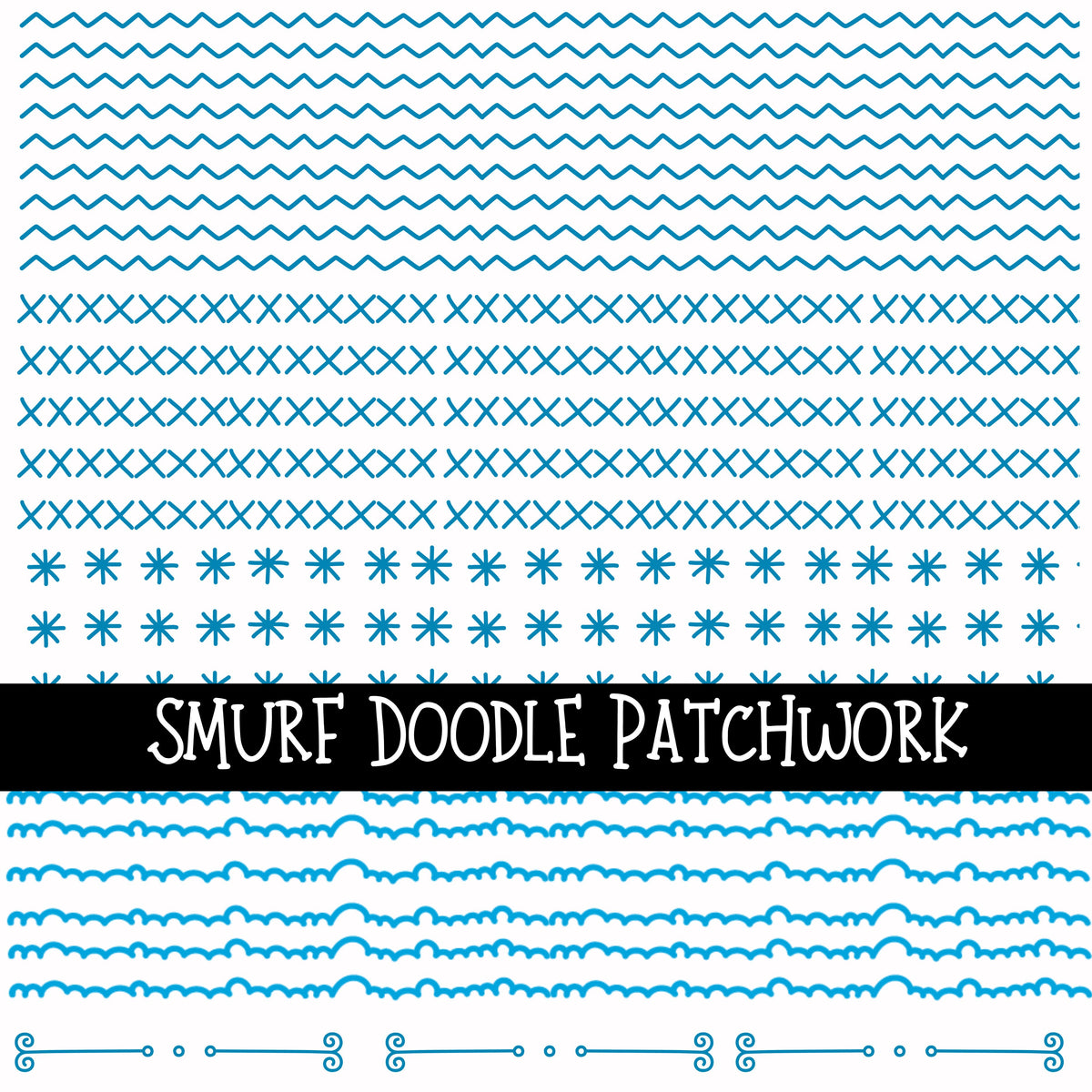Smurf Doodle Patchwork Set