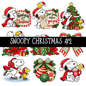 Snoopy Christmas Torn Pages UV DTF Decal sheets 4 Designs available