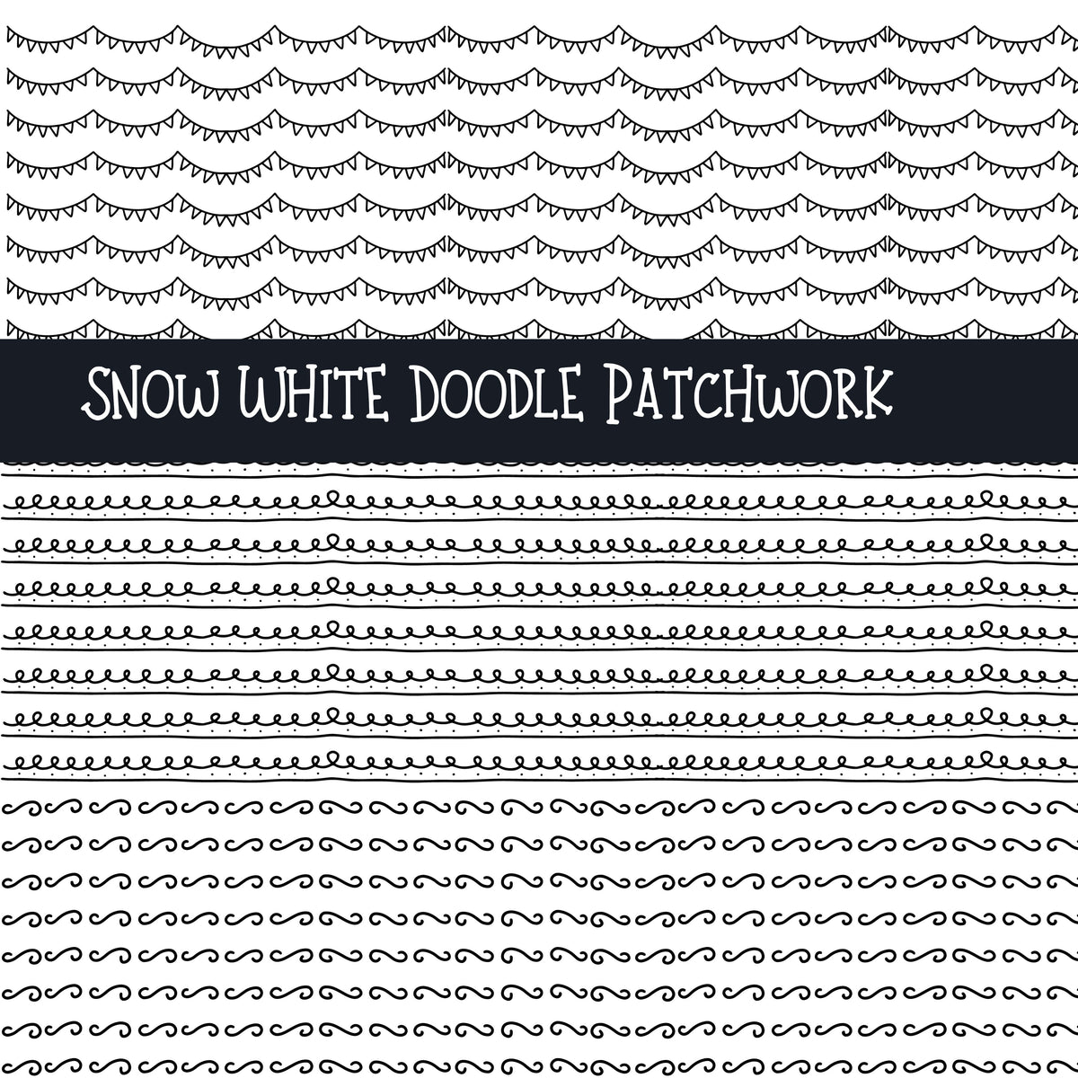 Snow White Doodle Patchwork Set