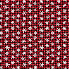 Snowflakes On Plaid - Adhesive Vinyl