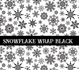 Snowflake black UV DTF  tumbler wraps