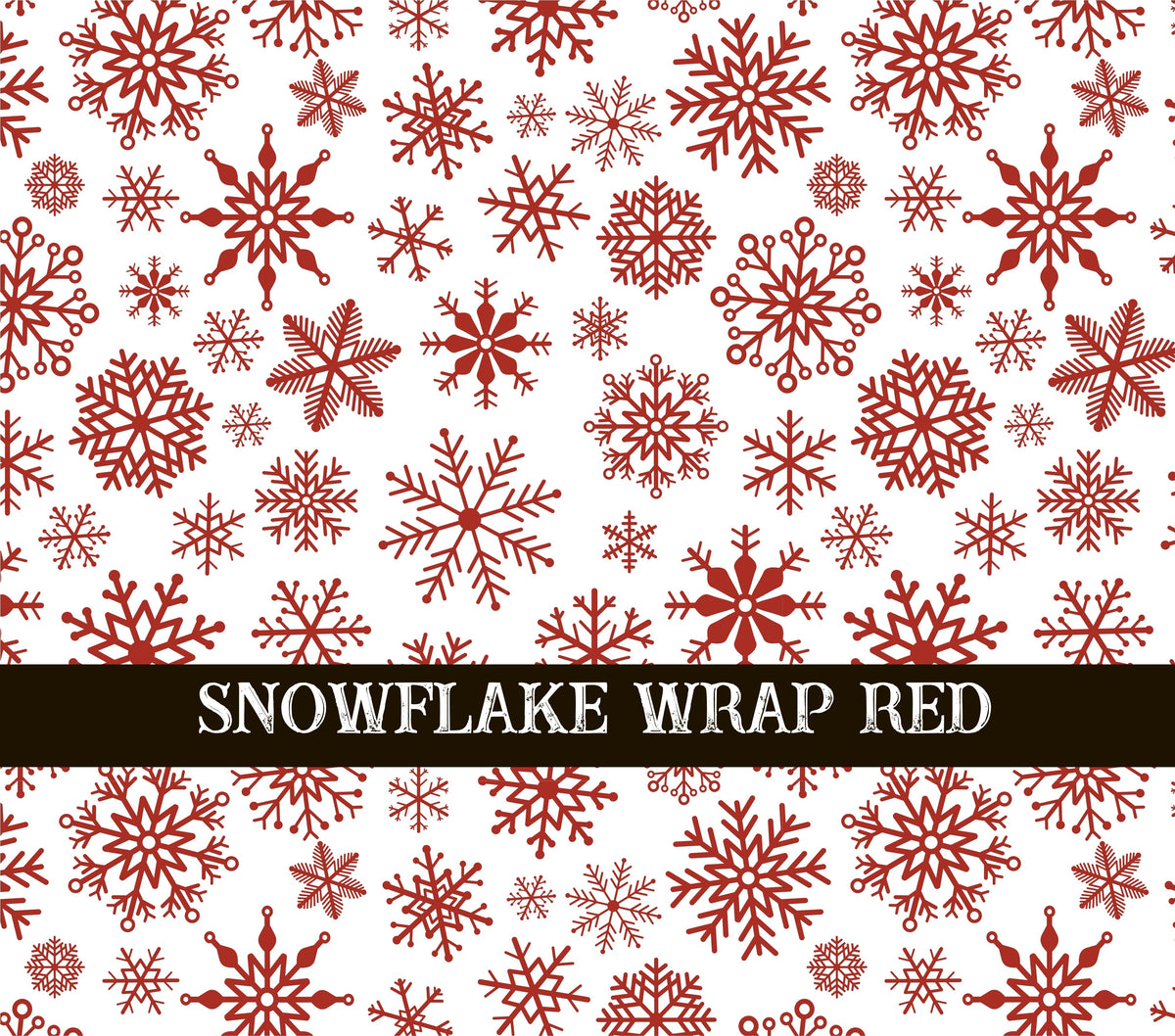Snowflake red UV DTF  tumbler wraps