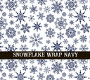 Snowflake navy UV DTF  tumbler wraps
