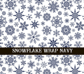 Snowflake navy UV DTF  tumbler wraps