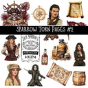 Sparrow Torn Pages UV DTF Decal sheets 5 Designs available