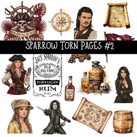 Sparrow Torn Pages UV DTF Decal sheets 5 Designs available
