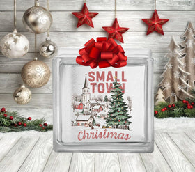 Small town Christmas Glass Block Decal