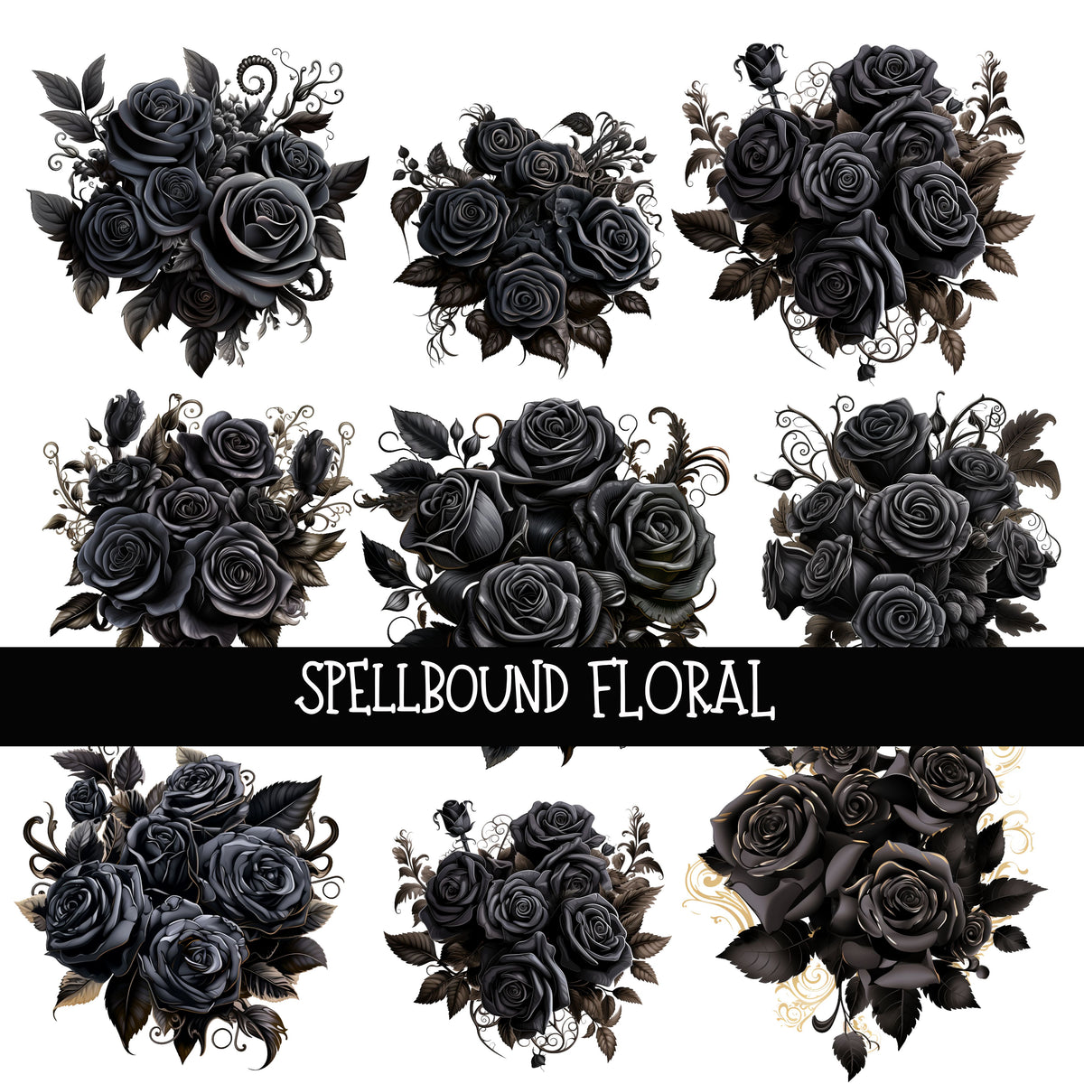 Spellbound Floral Floral UV DTF Decal sheet