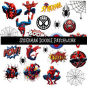 Spiderman UV DTF Doodle Patchwork Set
