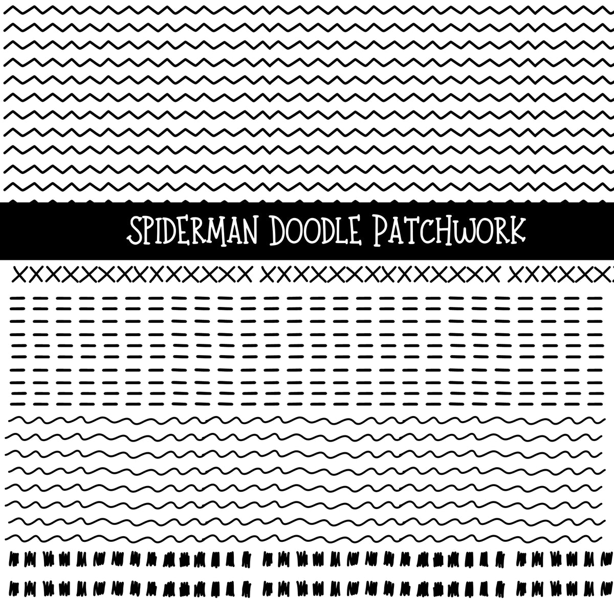 Spiderman UV DTF Doodle Patchwork Set