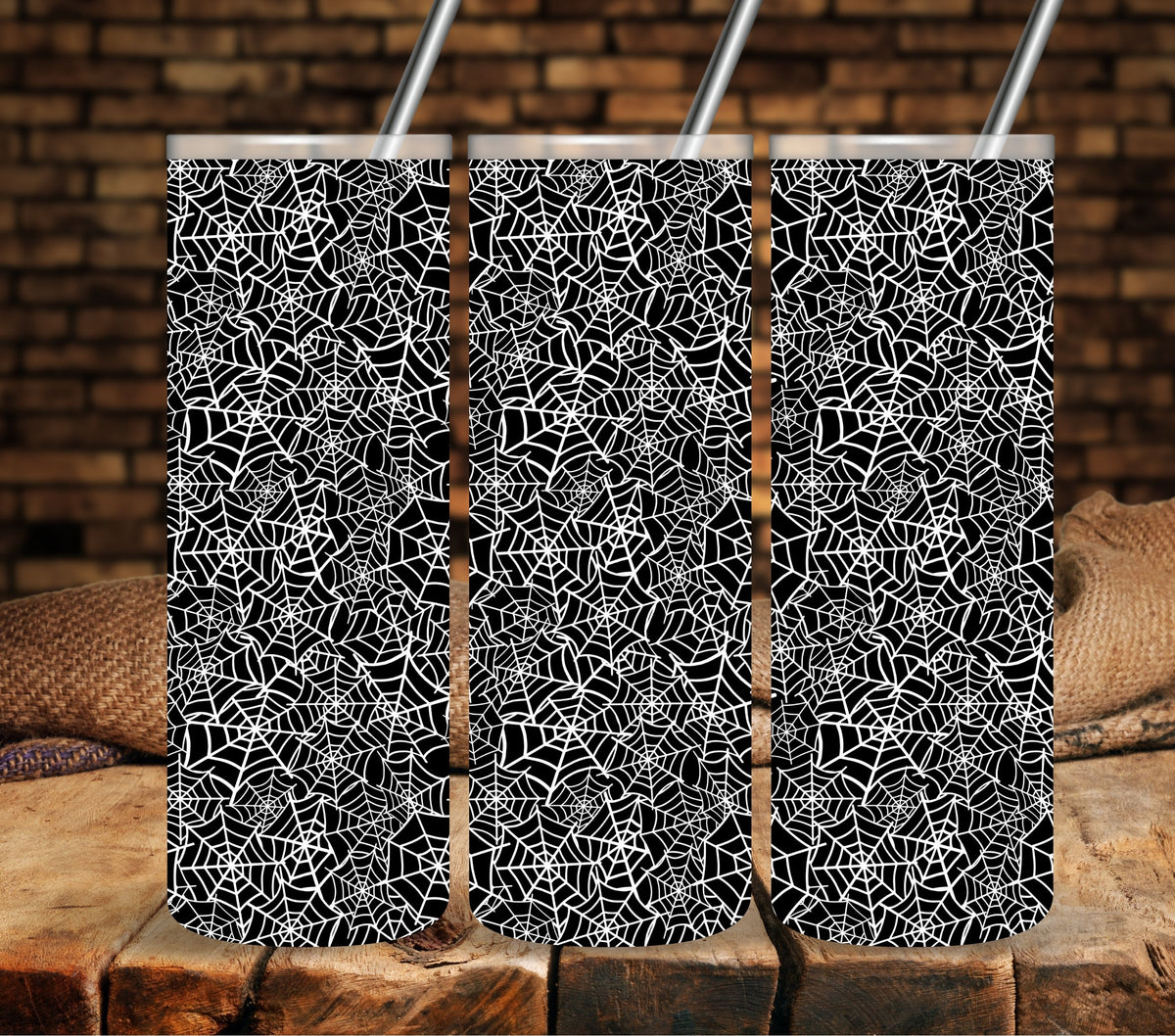 Spiderweb  #1 white UV DTF tumbler wraps