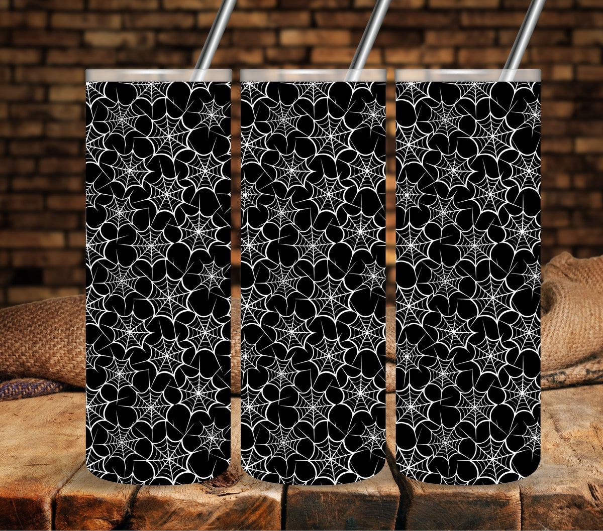 Spiderweb  #2 white UV DTF tumbler wraps