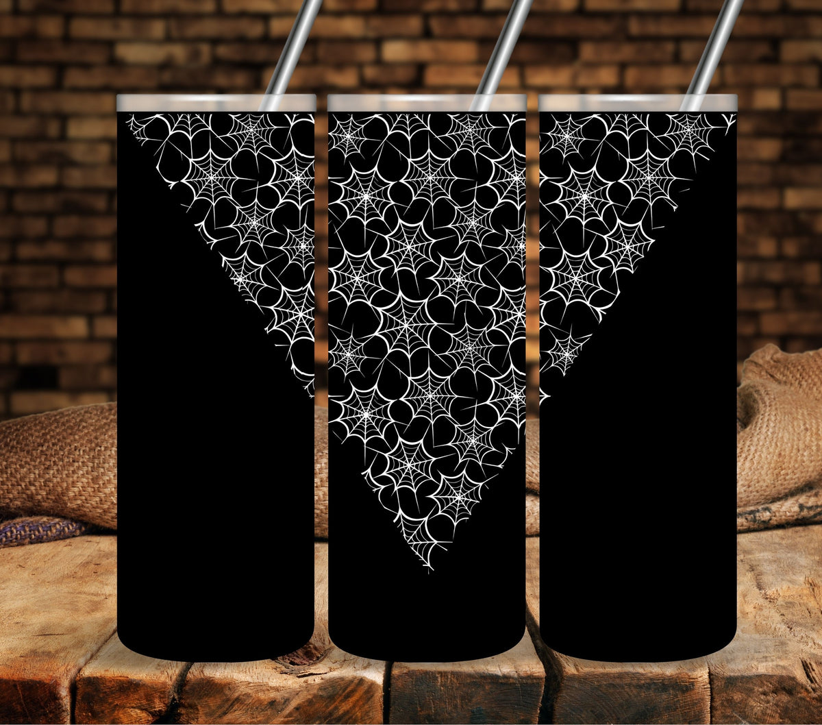 Spiderweb vsplit #2 white UV DTF tumbler wraps