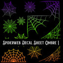 Spiderweb Decal sheets- 10 Color Options