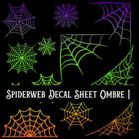 Spiderweb Decal sheets- 10 Color Options