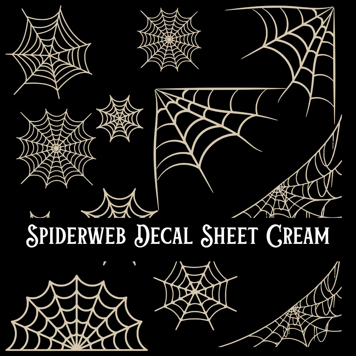 Spiderweb Decal sheets- 10 Color Options
